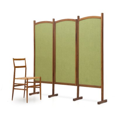 Vintage Wooden and Fabric Screen, 1960s-EZ-1706718