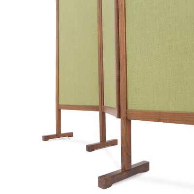 Vintage Wooden and Fabric Screen, 1960s-EZ-1706718