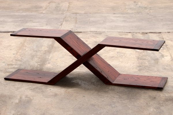 Vintage Wooden Asymmetrical Coffee Table, 1970s-EZZ-1725225