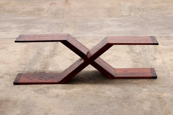 Vintage Wooden Asymmetrical Coffee Table, 1970s-EZZ-1725225