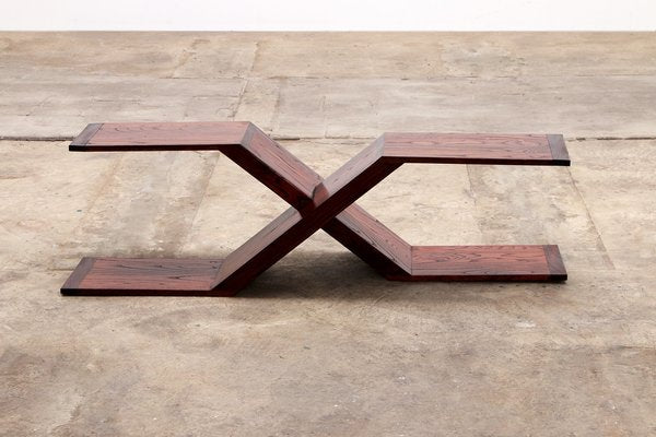 Vintage Wooden Asymmetrical Coffee Table, 1970s-EZZ-1725225