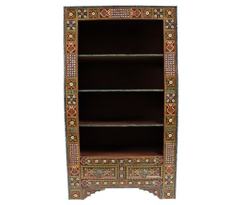 Vintage Wooden Bookshelf, Afghanistan, 1990s-UZN-1726355