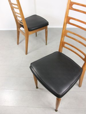 Vintage Wooden & Brass Scandinavian Dining Chairs, Set of 2-HGJ-1251286