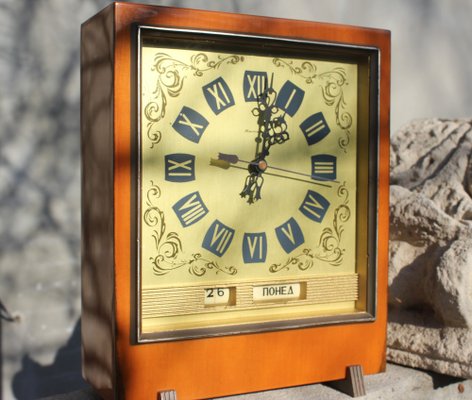 Vintage Wooden Desk Clock Jantar, 1970s-UWJ-1776175