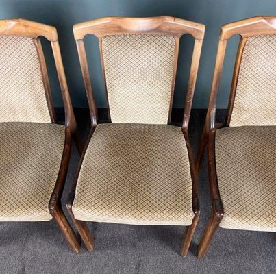 Vintage Wooden Dining Chairs, 1960s, Set of 4-HPP-1366505