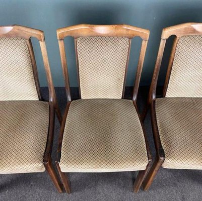 Vintage Wooden Dining Chairs, 1960s, Set of 4-HPP-1366505