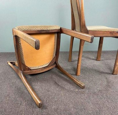 Vintage Wooden Dining Chairs, 1960s, Set of 4-HPP-1366505