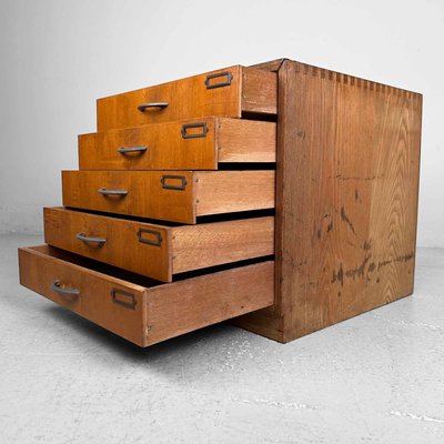 Vintage Wooden Filing Cabinet, Japan, 1930s-DWL-2020374