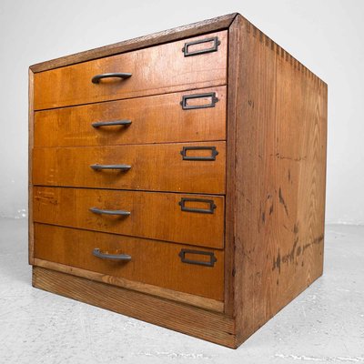 Vintage Wooden Filing Cabinet, Japan, 1930s-DWL-2020374