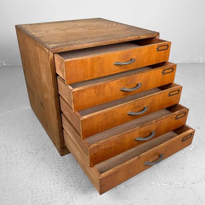 Vintage Wooden Filing Cabinet, Japan, 1930s-DWL-2020374