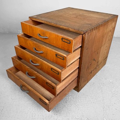 Vintage Wooden Filing Cabinet, Japan, 1930s-DWL-2020374