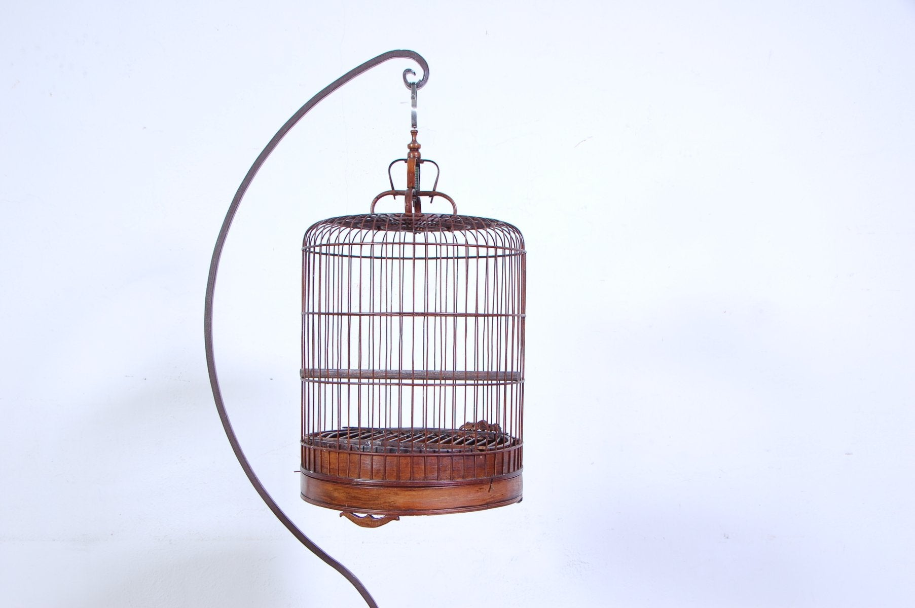 Vintage Wooden & Handcrafted Iron Cage