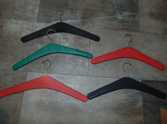 Vintage Wooden Hangers, 1950-70s, Set of 5-CAQ-1187839