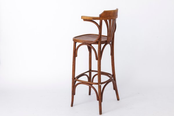 Vintage Wooden Irish Pub High Stool in Bentwood, 1960s-DOM-2018175