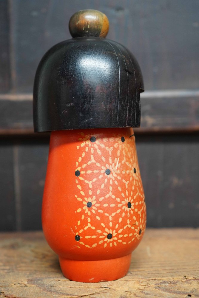 Vintage Wooden Kokeshi Doll, Kazuo Takamizawa, Japan, 1970s