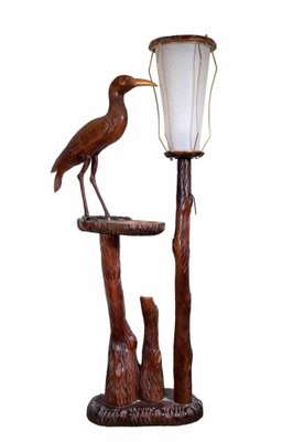 Vintage Wooden Lamp with Bird by Aldo Tura, Italy, 1950s-ZCI-1194512