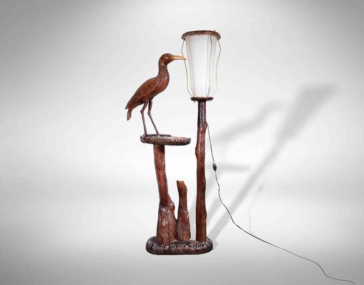 Vintage Wooden Lamp with Bird by Aldo Tura, Italy, 1950s-ZCI-1194512