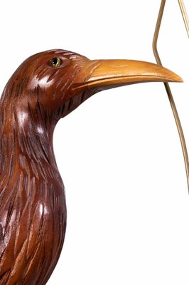 Vintage Wooden Lamp with Bird by Aldo Tura, Italy, 1950s-ZCI-1194512