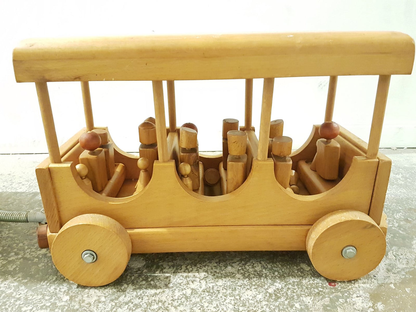 Vintage Wooden Locomotive & Carriage Train Toys, Set of 21