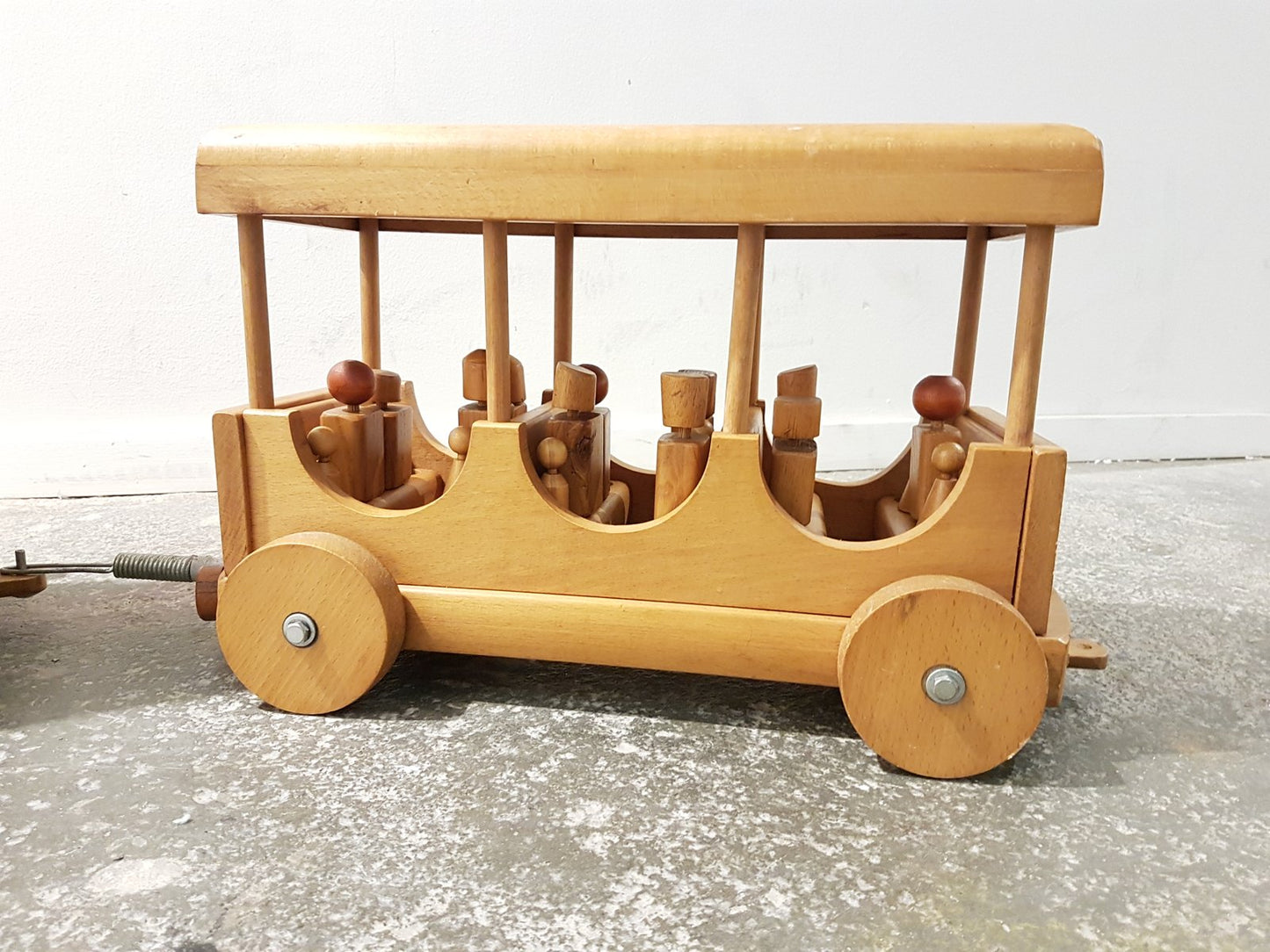 Vintage Wooden Locomotive & Carriage Train Toys, Set of 21