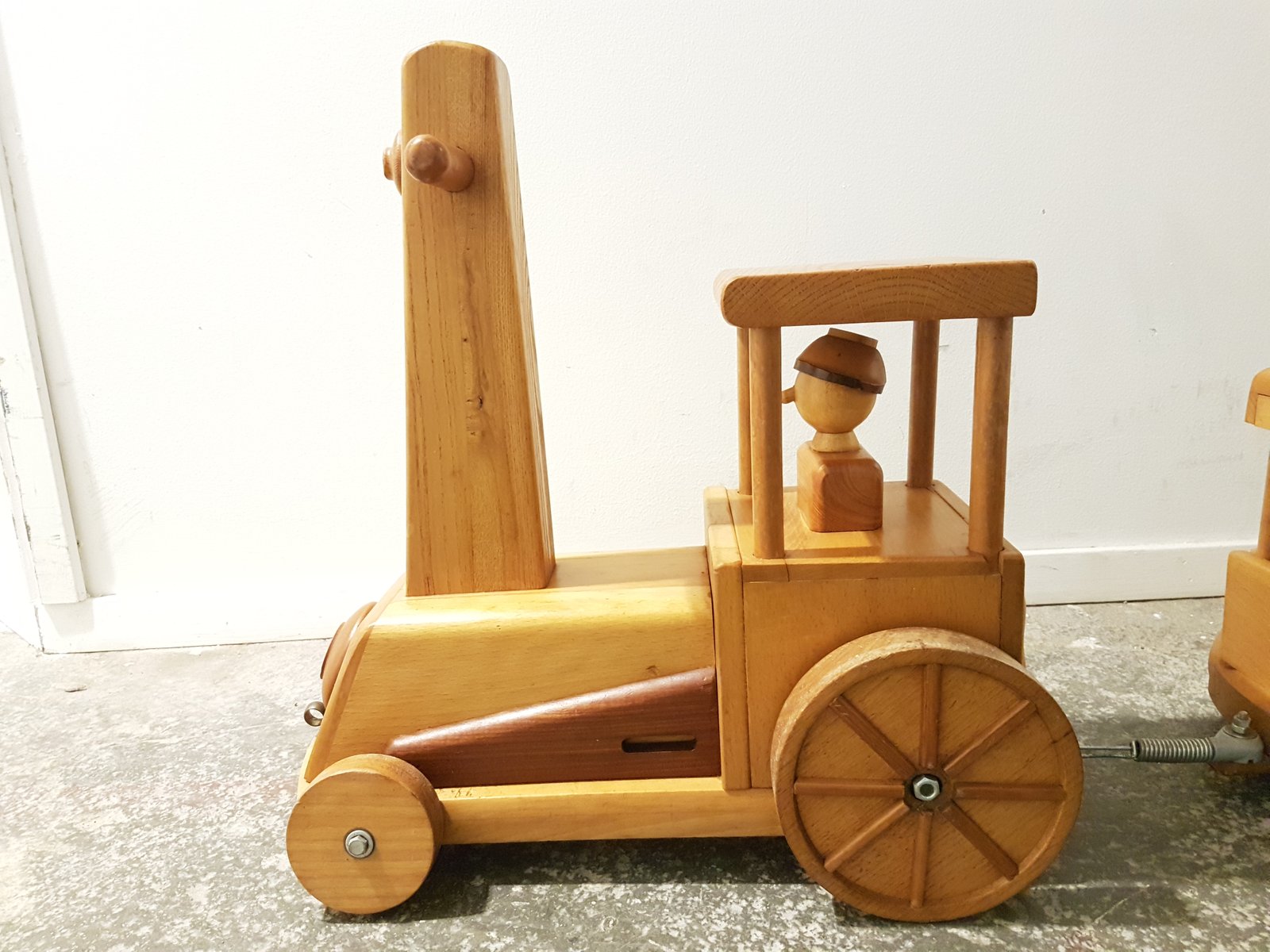 Vintage Wooden Locomotive & Carriage Train Toys, Set of 21