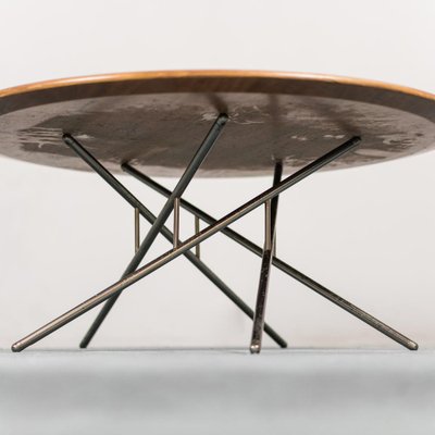 Vintage Wooden Metal Tubular Coffee Table, 1950s-ZLY-1109290