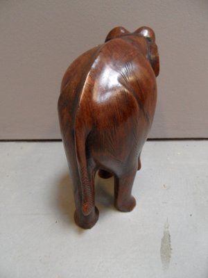 Vintage Wooden Miniature Elephant, 1920s-PNJ-1720907