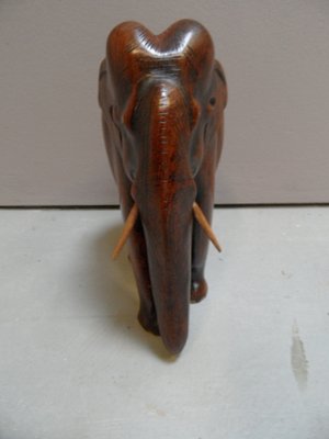 Vintage Wooden Miniature Elephant, 1920s-PNJ-1720907