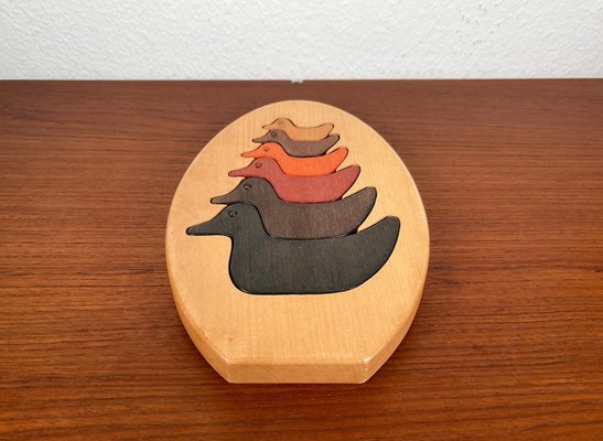 Vintage Wooden Puzzle with Duck Figurines-UAH-2036196