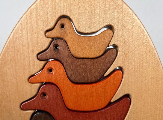 Vintage Wooden Puzzle with Duck Figurines-UAH-2036196