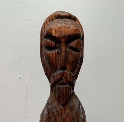 Vintage Wooden Sacral Figurine Sculpture-UAH-1192493