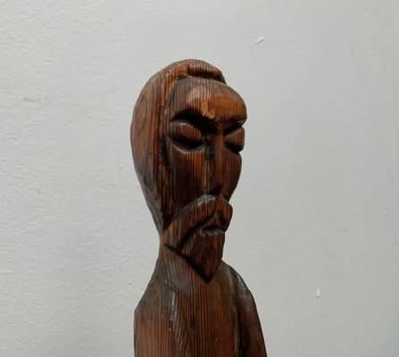 Vintage Wooden Sacral Figurine Sculpture-UAH-1192493