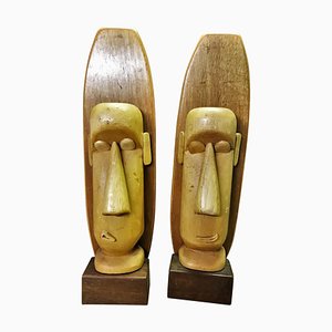 Vintage Wooden Sculptures by Paul Jansen, Set of 2-DKC-779911