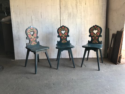 Vintage Wooden Side Chairs, 1920s, Set of 3-OXJ-562784