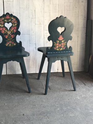 Vintage Wooden Side Chairs, 1920s, Set of 3-OXJ-562784