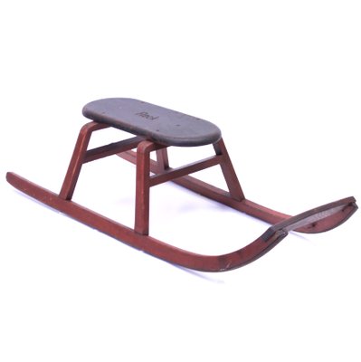 Vintage Wooden Sled, 1940s-KQ-787336