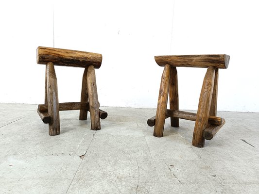 Vintage Wooden Stools, 1970s-IRH-1741659