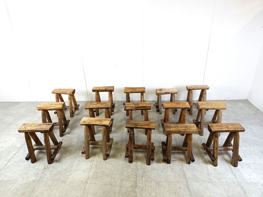 Vintage Wooden Stools, 1970s-IRH-1741659