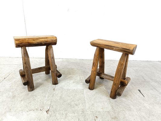 Vintage Wooden Stools, 1970s-IRH-1741659