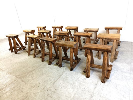 Vintage Wooden Stools, 1970s-IRH-1741659