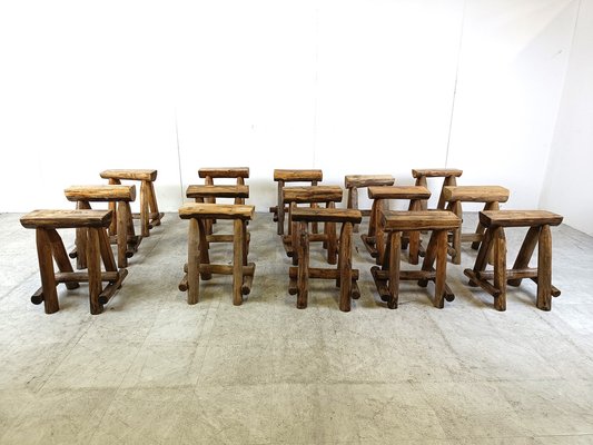 Vintage Wooden Stools, 1970s-IRH-1741659