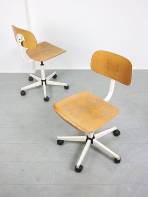 Vintage Wooden Swivel Office Chair-HGJ-1126381