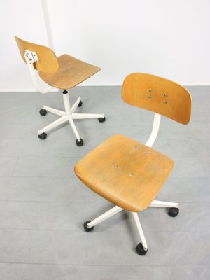 Vintage Wooden Swivel Office Chair-HGJ-1126381