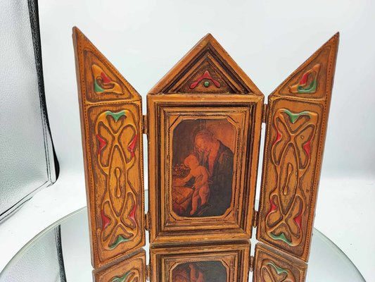 Vintage Wooden Triptych, 1950s-1970s-CAQ-1794609