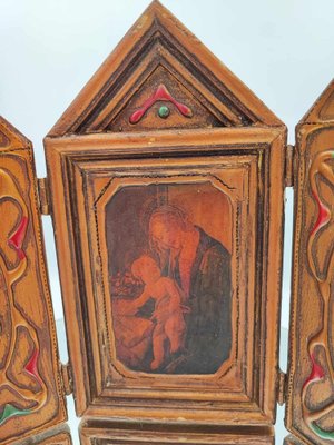 Vintage Wooden Triptych, 1950s-1970s-CAQ-1794609