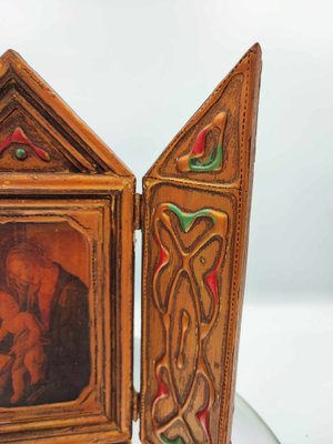 Vintage Wooden Triptych, 1950s-1970s-CAQ-1794609