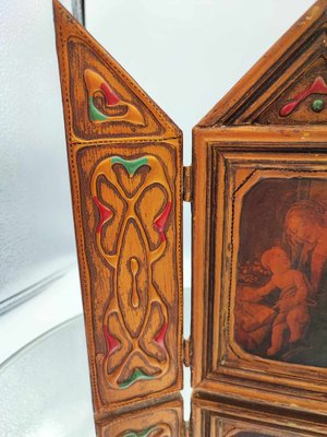 Vintage Wooden Triptych, 1950s-1970s-CAQ-1794609