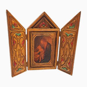 Vintage Wooden Triptych, 1950s-1970s-CAQ-1794609