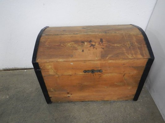 Vintage Wooden Trunk, 1950s-WWQ-1333369