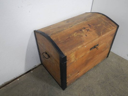 Vintage Wooden Trunk, 1950s-WWQ-1333369